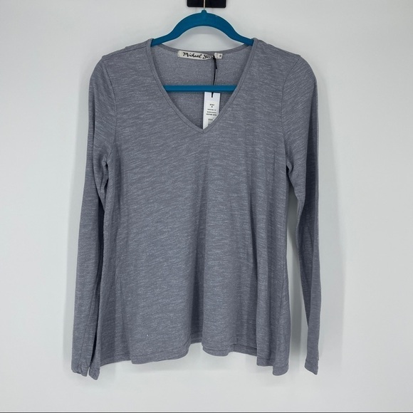 Michael Stars Women's Madison Brushed Jersey Long Sleeve Convertible Top - Picture 1 of 4